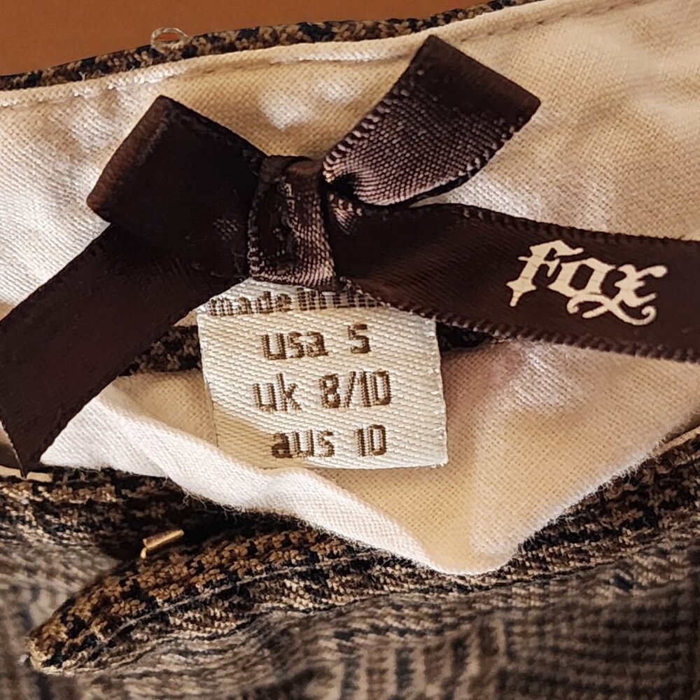 Fox Women’s Bermuda Shorts Brown Plaid Cuffed Size 5 – 11.5” Inseam - Picture 9 of 11
